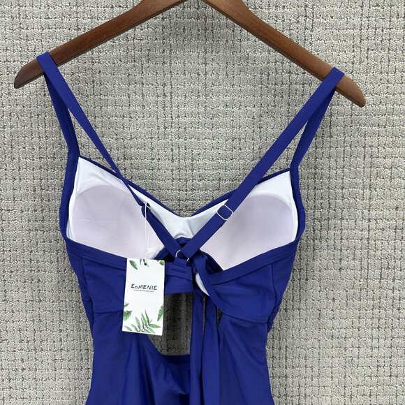 Eomenie Swimsuit Womens Size M Blue One Piece Tummy Control Cutout High Waist NW - Picture 3 of 7